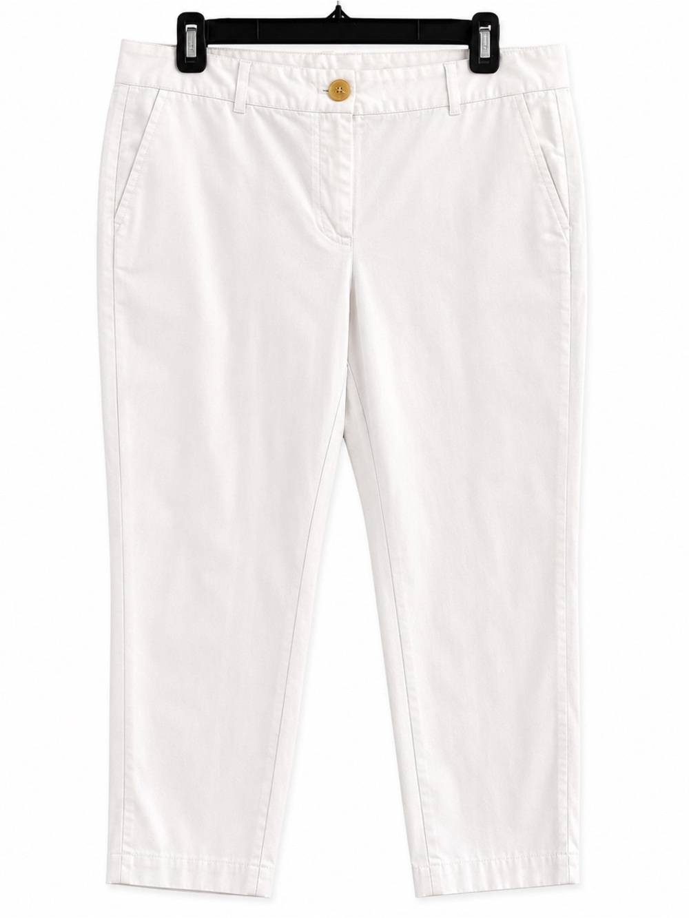 Talbots White The Perfect Crop Ankle Pants Size 12 Classic Stretch Career Summer